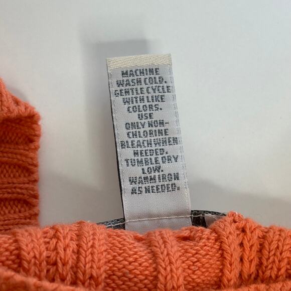 NWT St. John's Bay Orange Cable Knit Crewneck Sweater Preppy Womens Size Large L - Picture 9 of 10